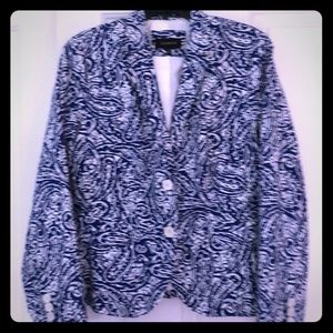 Talbot’s Blue and White Paisley Blazer